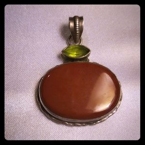 Sterling Silver Pendant With semi Precious Stones